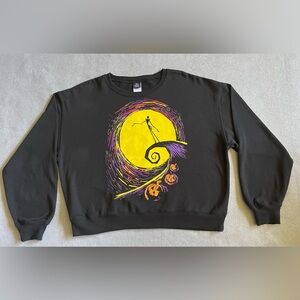 Nightmare Before Christmas Sweater Women’s 1X Black Jack Skellington Cotton